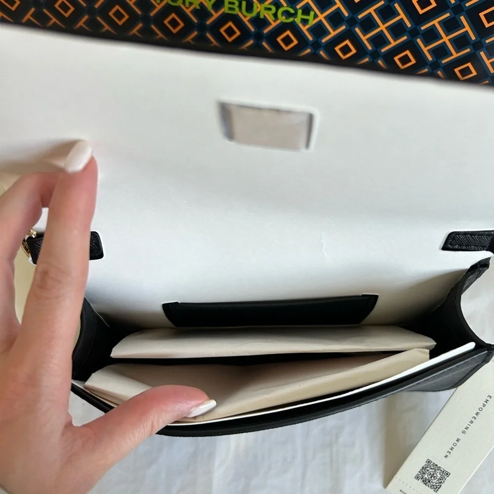 Tory Burch Emerson Mini Crossbody Bag Black Gold
